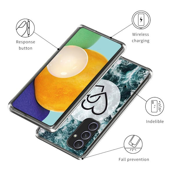Deco Samsung Galaxy A54 cover - Hjerte Til Hjerte Blue