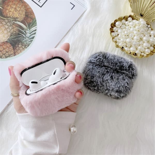 AirPods Pro 2 etui i fuskepels med spenne - Rosa Pink