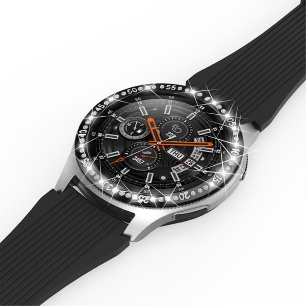 Samsung Gear S3 Frontier / S3 strassdekorationsring i stål - Svart Svart