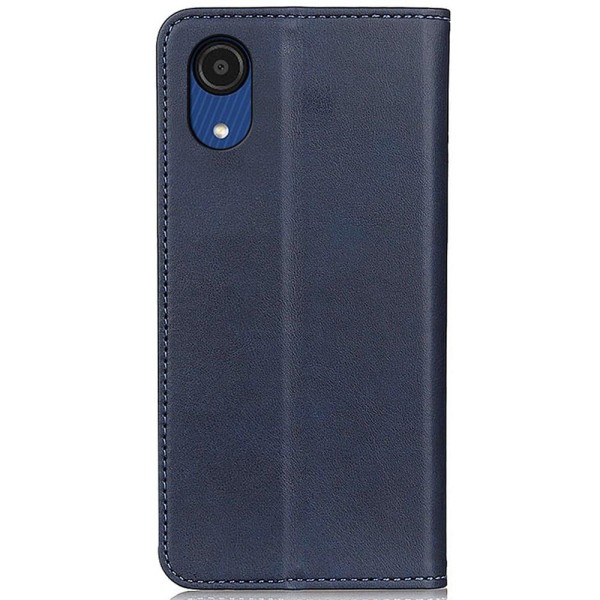 Lompakko-style Aitoa Nahkaa Läppäkotelo For Samsung Galaxy A03 Core - Sininen Blue