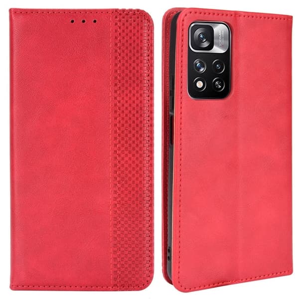Bofink Vintage Xiaomi Redmi Note 11 Pro / Xiaomi Redmi Note 11 Pro Plus nahkakotelo - Punainen Red