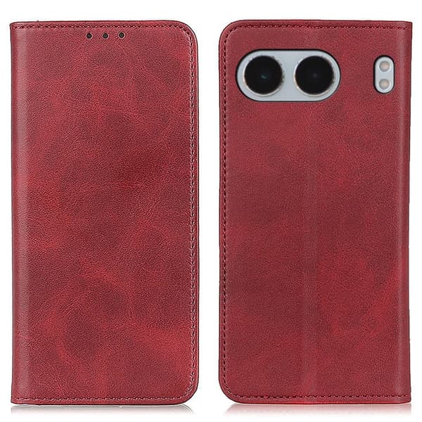 Hållbart konstläder OnePlus Nord 4 fodral med plånbok - Röd Röd