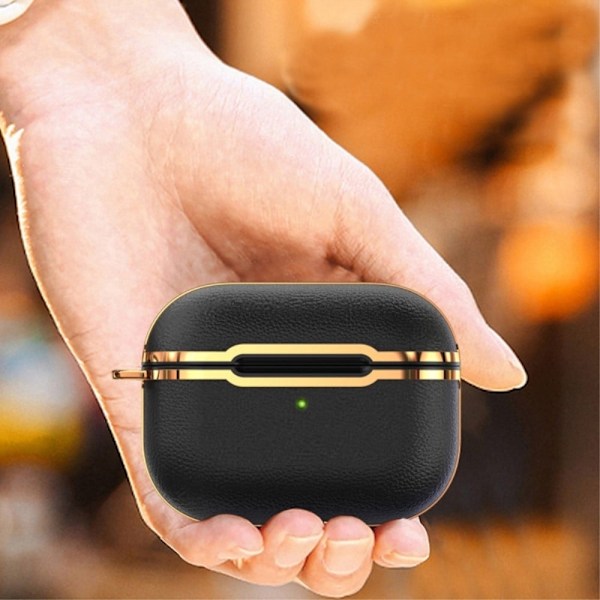 AirPods Pro 2 elektropläteringsfodral med spänne - Svart / Guld Svart