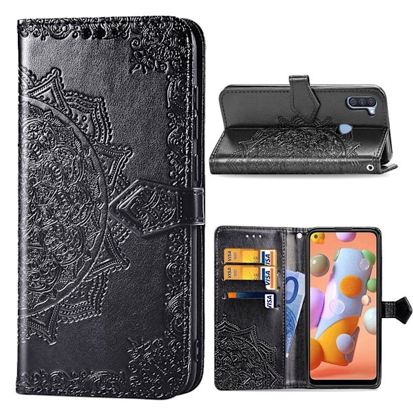 Mandala läder Samsung Galaxy A11 fodral - Svart Svart