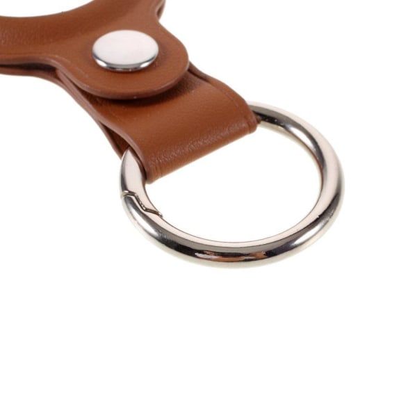 AirTags leather cover with  key ring - Dark Brown Brown