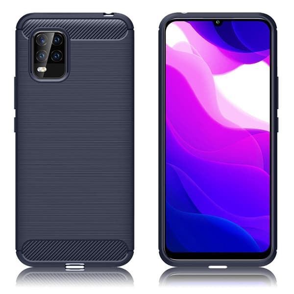 Carbon Flex Cover - Xiaomi Mi 10 Lite 5G - Mørkeblå Blue