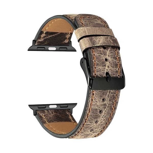 Apple Watch Series 4 40 mm klockarmband i äkta läder - Titangrått Silvergrå