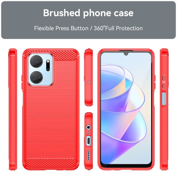 Carbon Flex Etui Honor X7a - Rød Red