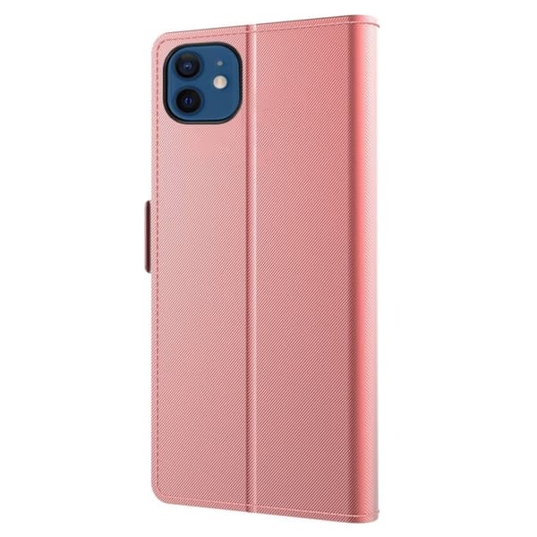 Phone Etui med Make-up Mirror og Slick Design til iPhone 12 / 12 Pro - Rose Gull Pink