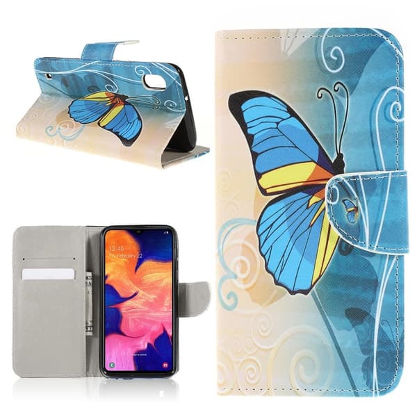 Wonderland Samsung Galaxy A10 flip etui - Blue Butterfly Blue