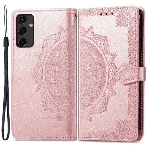 Mandala Samsung Galaxy A14 Flip Etui - Rødguld Pink