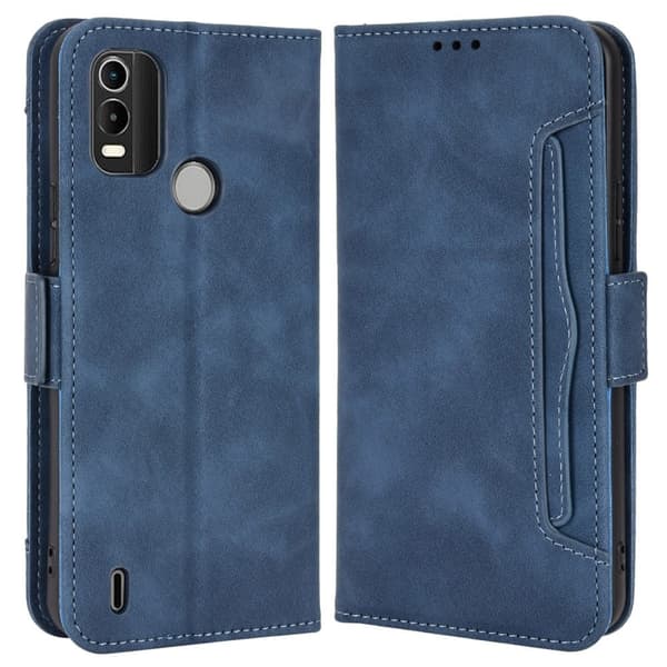 Lommebok-etui i moderne skinn-design Nokia C21 Plus - Blå Blue