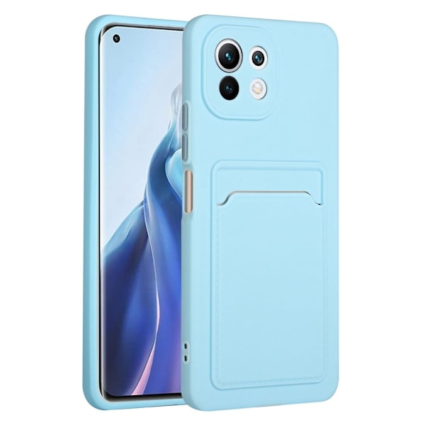 Card Holder Suojakuori For Xiaomi 11 Lite 5g Ne / Mi 11 Lite 5g / 11 Lite - Taivaansininen Blue