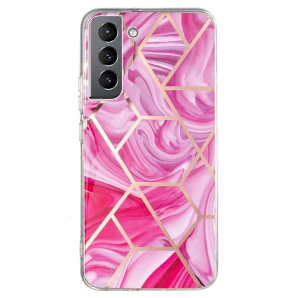 Marble design Samsung Galaxy S22 cover - Rød Rombe Red