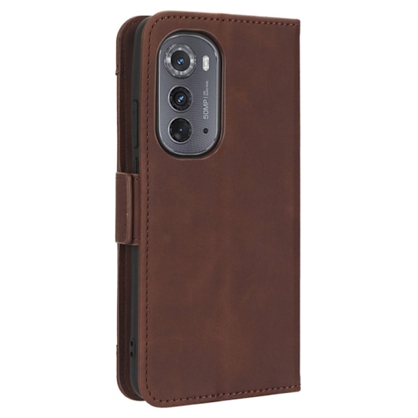 Modernt Motorola Moto Edge 2022 fodral med plånbok - Brun Brun
