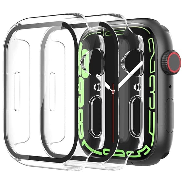 2Pcs Apple Watch (41mm) cover med hærdet glas - Transparent Transparent