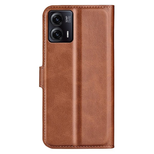 Hållbart konstläder Motorola Moto G73 fodral med plånbok - Brun Brun