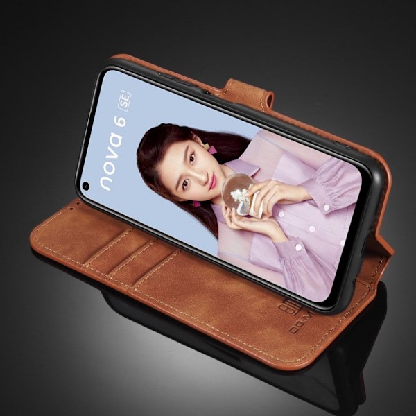 DG.Ming Retro Huawei P40 Lite / Huawei Nova 6 SE fodral - Brun Brun