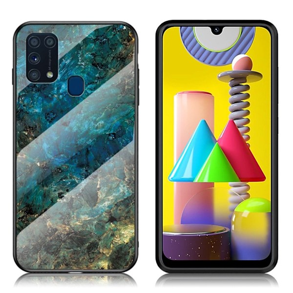 Fantasy Marmor Samsung Galaxy M31 skal - Smaragd Grön