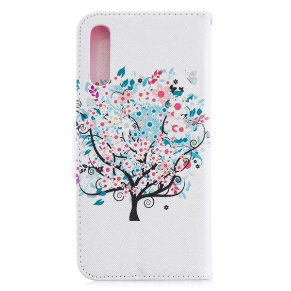 Samsung Galaxy A70 mønstret lædercover - blomstertræ Multicolor