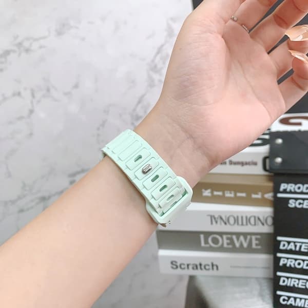 Apple Watch Series 49mm - 45mm - 44mm - 42mm silikoninen ranneke - Mintunvihreä Green