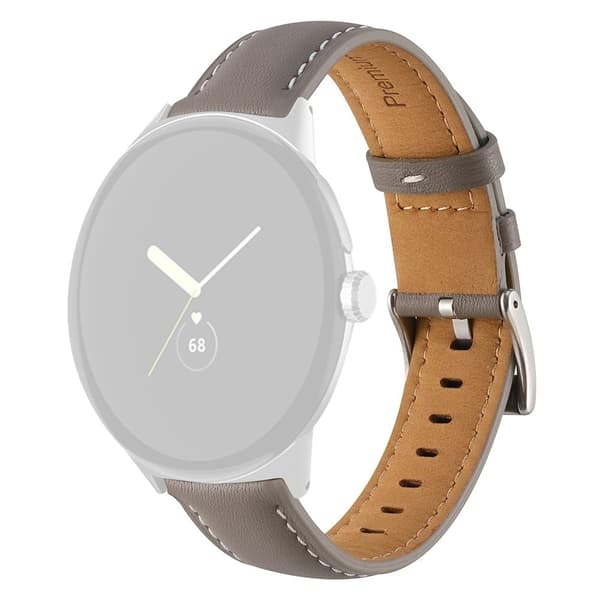 Google Pixel Watch klockarmband i äkta läder - Gråbrun Brun