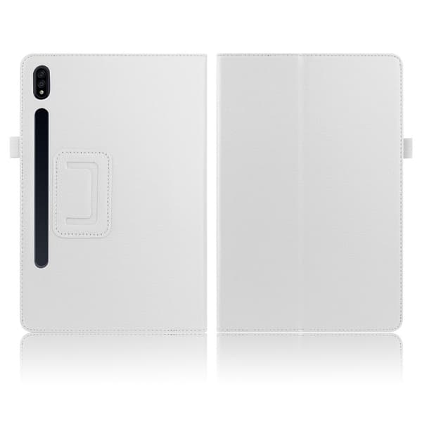 Samsung Galaxy Tab S7 Plus litchi læder flip etui - hvid White