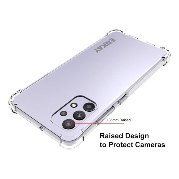 ENKAY klart faldsikkert etui til Samsung Galaxy A32 Transparent