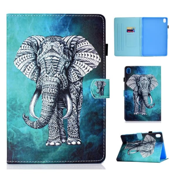 Huawei MediaPad M6 10.8 vackert mönstrat flipfodral i läder - Elefant multifärg