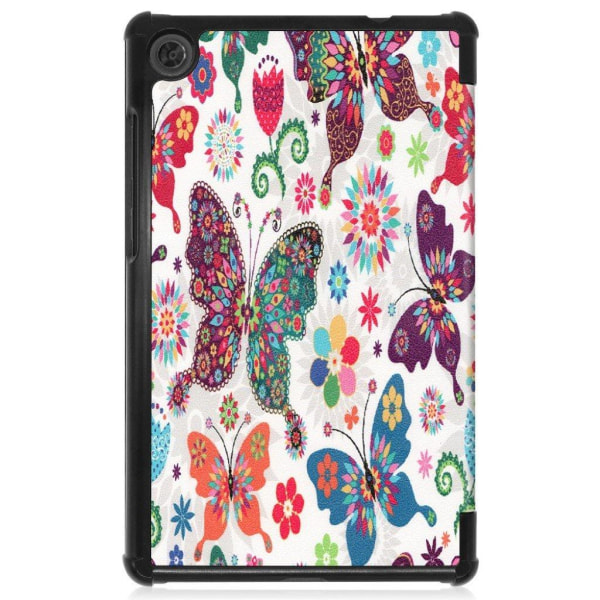 Lenovo Tab M8 tri-fold mønster læder flip case - Sommerfugl Multicolor