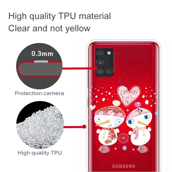 Juleveske til Samsung Galaxy A21s - Par Snømann White