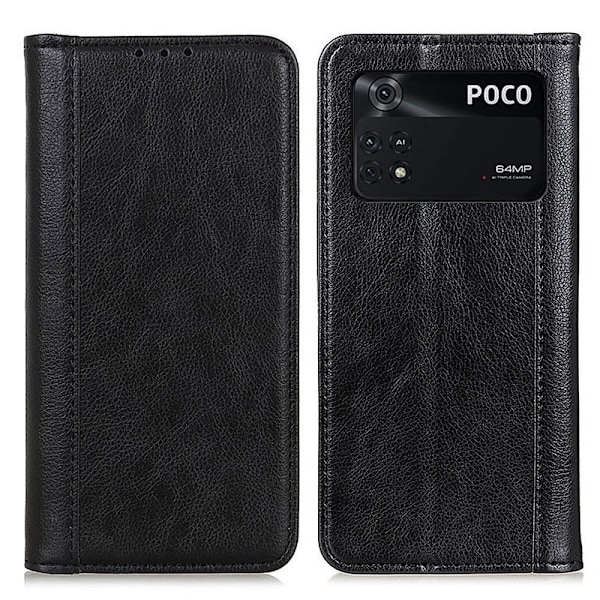 Aito nahkakotelo magneettisuljuksella Xiaomi Poco M4 Pro 5G - Musta Black