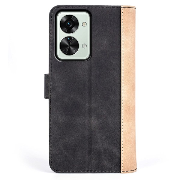 To-farvet OnePlus Nord 2T læderetui - Sort Black
