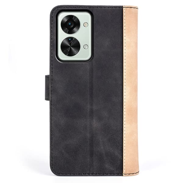 Tofarget lærdeksel for OnePlus Nord 2T - Svart Black