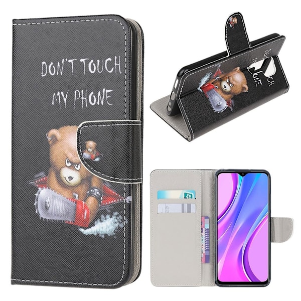 Wonderland Xiaomi Redmi 9 Flip etui - Bjørn Black
