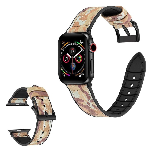 Apple Watch Series 6 / 5 40mm kuvioitu nahkakellon ranneke - Camouflage Ruskea Brown