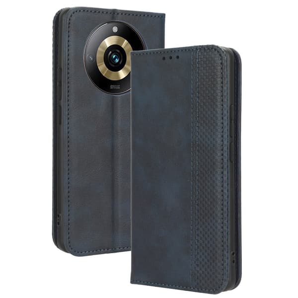 Bofink Vintage läder Realme 11 Pro / Realme 11 Pro Plus fodral - Blå Blå