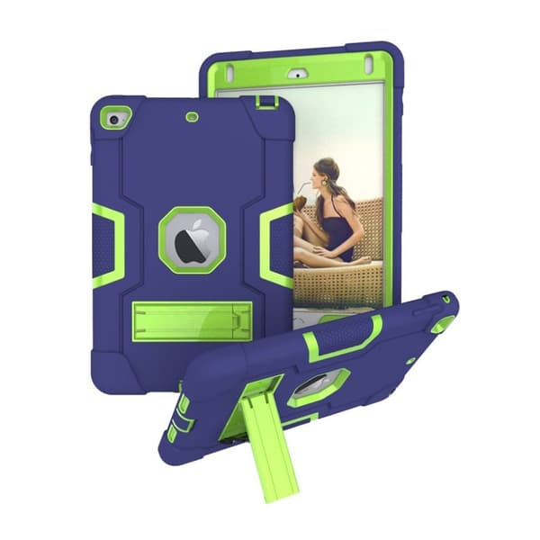 Stötsäkert hybridfodral till iPad Mini (2019) - Mörkblå / Grön Blå