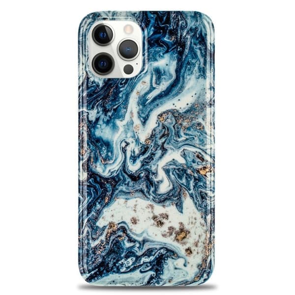 Marble iPhone 12 Pro Max Etui - Blå Blue