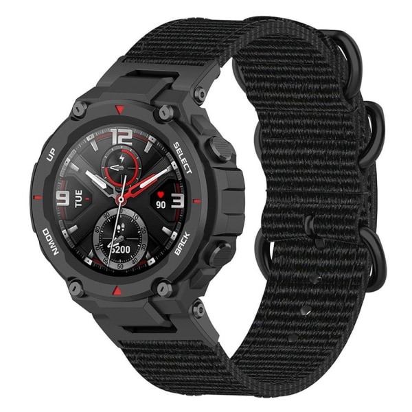 Amazfit T-Rex Pro / T-Rex / Ares klockarmband i nylon - Svart Svart