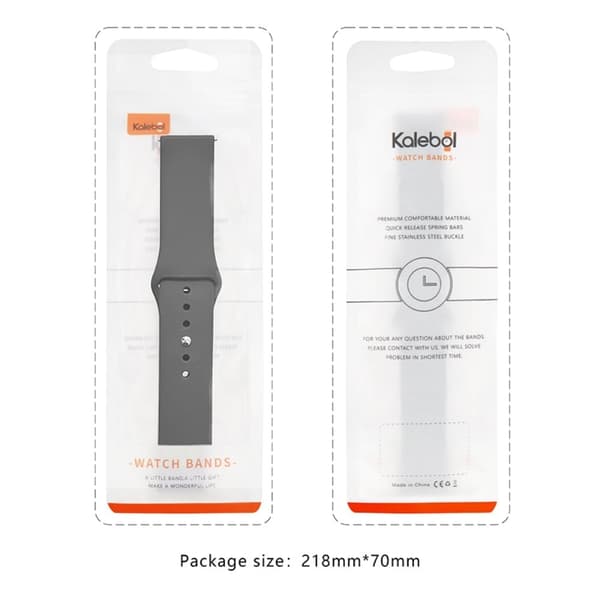 KALEBOL Apple Watch Series 41mm / 40mm / 38mm silikone urrem, str: S / M - Lysegrå Silver grey