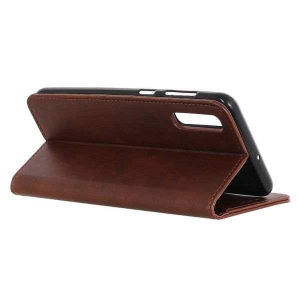 Wallet-style ægte Læder Flipcase til Samsung Galaxy A02 - Kaffe Brown