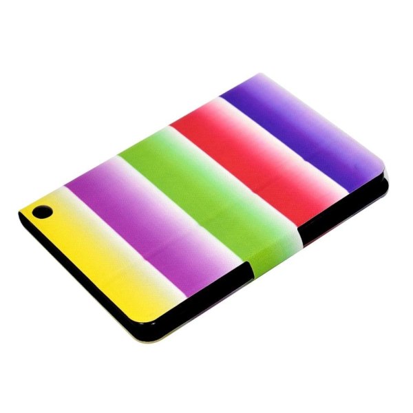 Amazon Fire 7 (2022) viileä kuvio nahkakotelo - Sateenkaari Multicolor