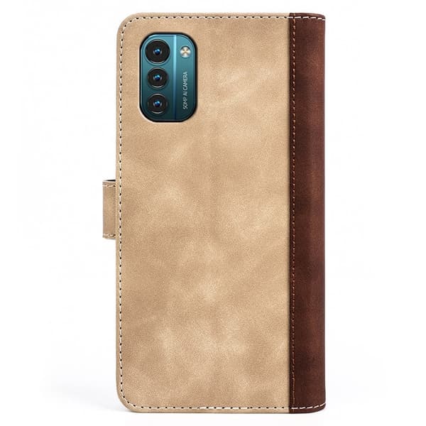To Farvet Læder Flip Case til Nokia G11 / G21 - Gul Yellow
