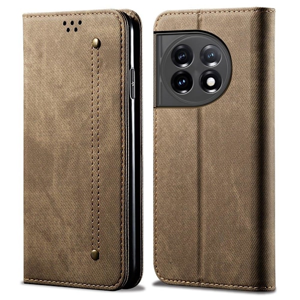 Jeans OnePlus 11 Flip Etui - Khaki Brown