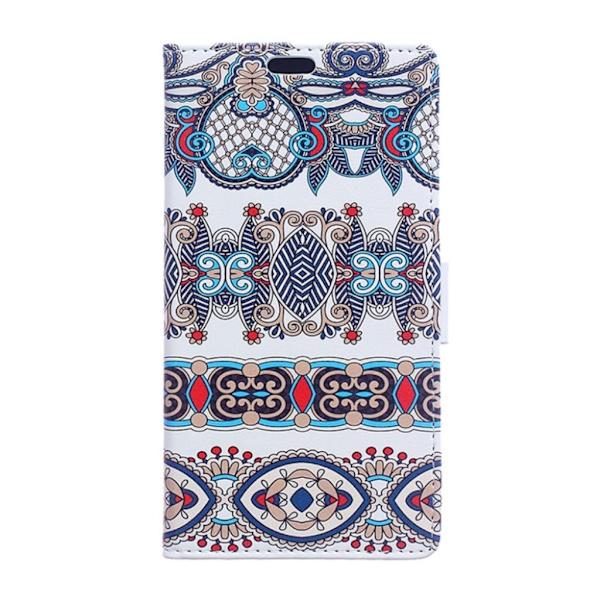 Huawei P30 läderfodral med mönster - Arabisk och Blommig multifärg