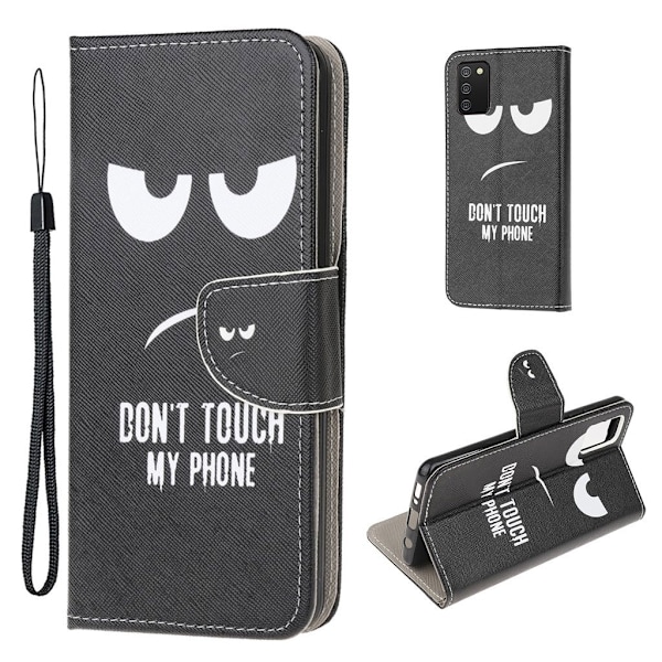 Wonderland Samsung Galaxy A03s flip etui - Rør Ikke Ved Min Telefon Black