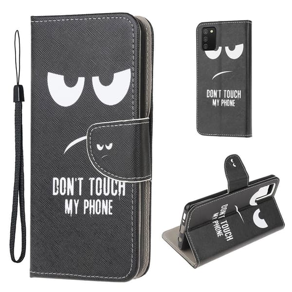Wonderland Samsung Galaxy A03s Flippetui - Don't Touch My Phone Black