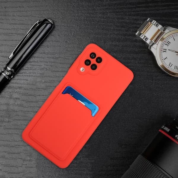 Card Holder Deksel til Samsung Galaxy M12 - Rød Red