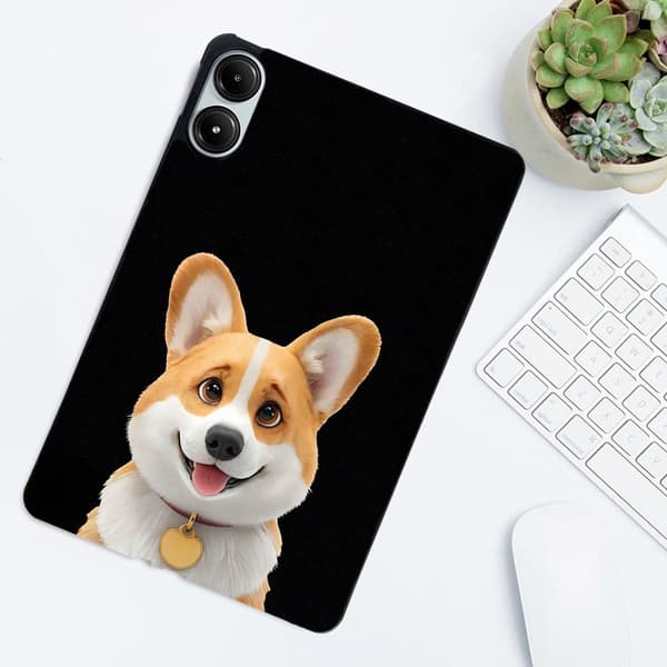 Flexible Case Xiaomi Redmi Pad Pro 5G / Pad Pro / Poco Pad 4G Pattern Printing Slim Tablet Protective Cover - Corgi Brown